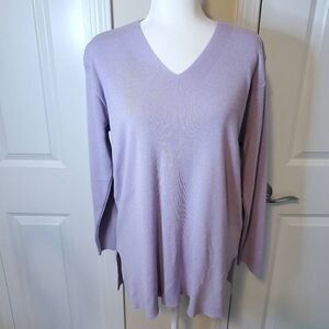 St. Michael Marks Spencer Lilac Vneck tunic sweater L